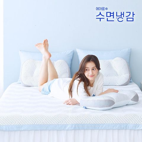 [에어룸수면냉감] ★방송에서만★(SS)아이스Max 쿨드론 냉감침구 5종 풀패키지(패드2+이불1+베개커버1+베개1)