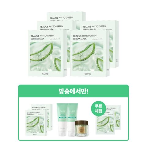 [26년 단 한 번] 김정문알로에 피토 그린 세럼 마스크팩 (7박스 + 수딩젤 2개+ 크림 1개+ 무료체험 2매)