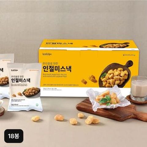 신화당제과 우리쌀로 만든 인절미스낵 18봉(선물패키지)