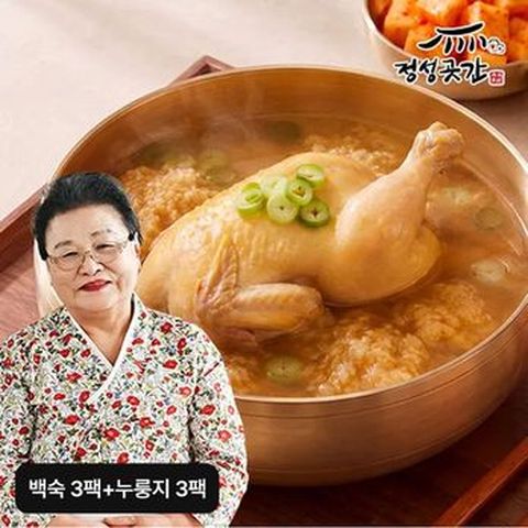 정성곳간 토종 닭백숙 1.4kgX3팩+누룽지탕 500gX3팩