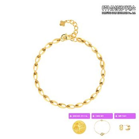 (주)삼성금거래소 24K 순금 엘리체인 팔찌 3.75g + 일월오봉도코인 + 더블링팔찌 + 볼륨귀걸이