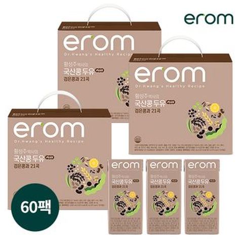 이롬 황성주박사의 국산콩두유 PLUS 검은콩과 21곡 60팩(190mlX20팩X3)