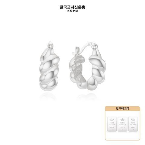 [KGPM실버 볼륨웨이브 귀걸이