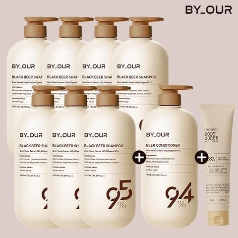 바이아우어 맥주효모 탈모샴푸 7개+컨디셔너1개+바디스크럽 1개 (♥대용량/방송에서만♥)