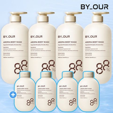 [바이아우어] [방송중에만] 바이아우어 아로마바디워시 민트라벤더 1020ml*4+350ml*4