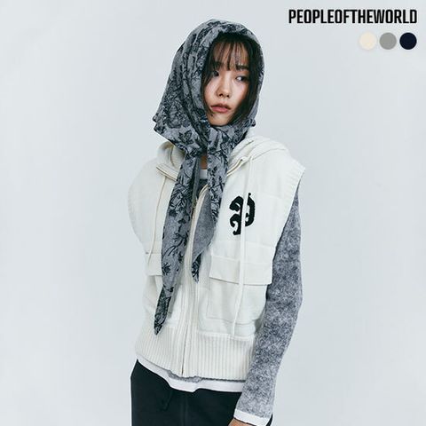 [런칭가 299000원] [PEOPLE OF THE WORLD] 캐시미어 울 블렌디드 후드 패딩조끼 (캐시미어+울 총 570g)