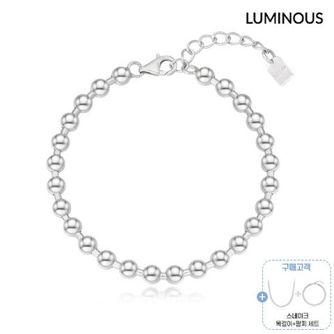SILVER 925 비앙코 볼 팔찌 + 스네이크 목걸이 팔찌 세트