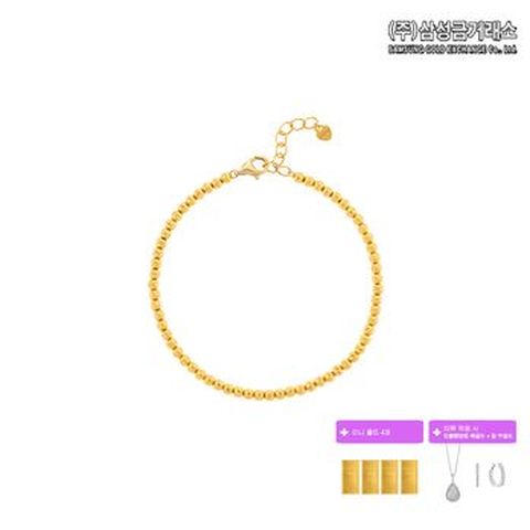(주)삼성금거래소 24K 순금 샤인볼 팔찌 3.1g+미니골드바 0.05gX4+(상품평시)드롭팬던트 목걸이+링 귀걸이