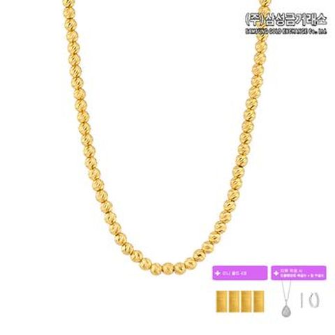 (주)삼성금거래소 24K 순금 샤인볼 목걸이 6.75g+미니골드바 0.05gX4+(상품평시)드롭팬던트 목걸이+링 귀걸이