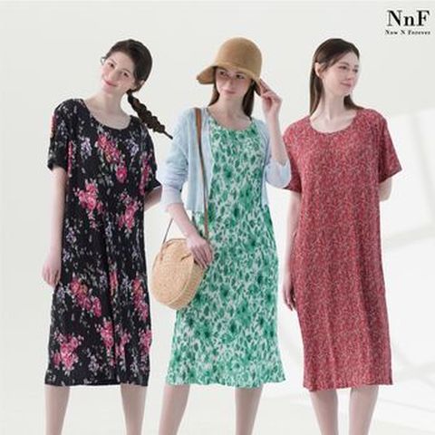 NNF 여성 플로럴  플리츠 원피스 3종