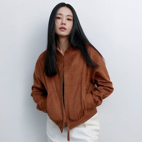 멜로우 FAUX 스웨이드 봄버점퍼