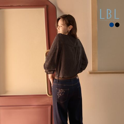 ○[LBL X 로라애슐리] 26FW 로라 자수 데님팬츠