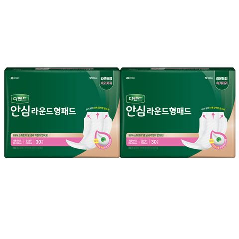안심 성인 요실금용 라운드형 패드 30개입 2팩
