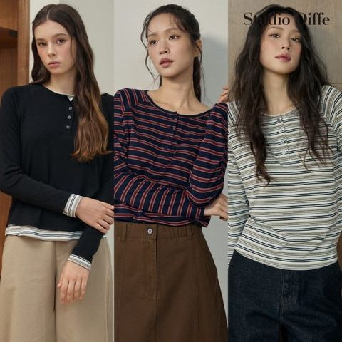 스튜디오디페 26FW 헨리넥 티셔츠 3종