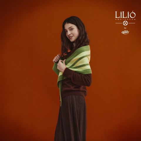 ○by 오일릴리 26FW 캐시미어100 컬러블록 머플러