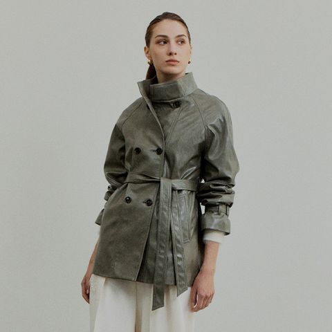 [최초가229,000원]26FW 베인 레더 자켓