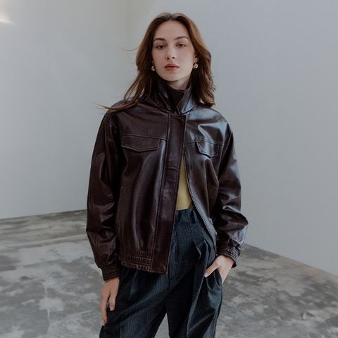 26FW 뉴켄달 이태리 램스킨 블루종