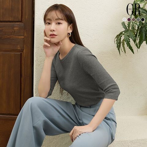 ○26FW 꼼드코튼 블렌딩 7부 티블라우스 5종