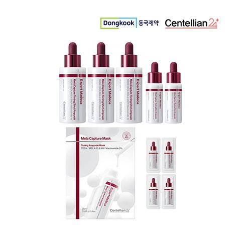 동국제약 마데카 멜라캡처 토닝샷앰플 30ml 3개 + 15ml 2개 + 멜라캡처 토닝앰플마스크 25ml 4매