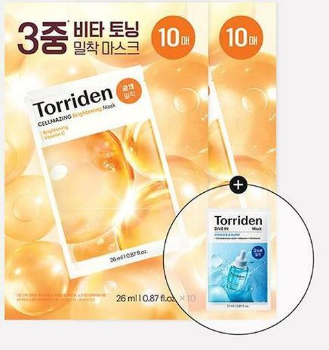 [카드 5%할인]정상가6만원]셀메이징_비타C 브라이트닝 마스크 10매 2BOX [GIFT] 토리든 다이브인 마스크팩 1매