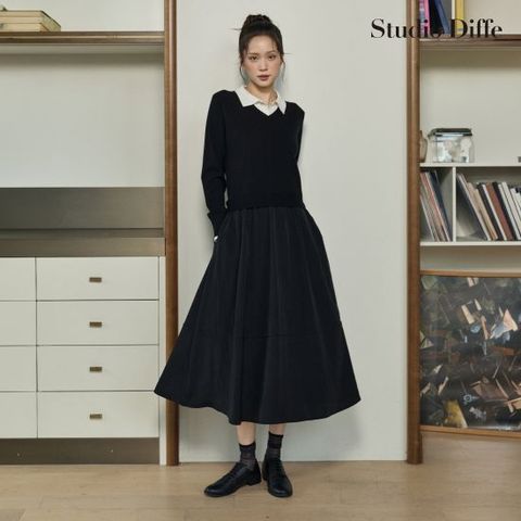 스튜디오디페 26FW 레이어드 니트 원피스 2종