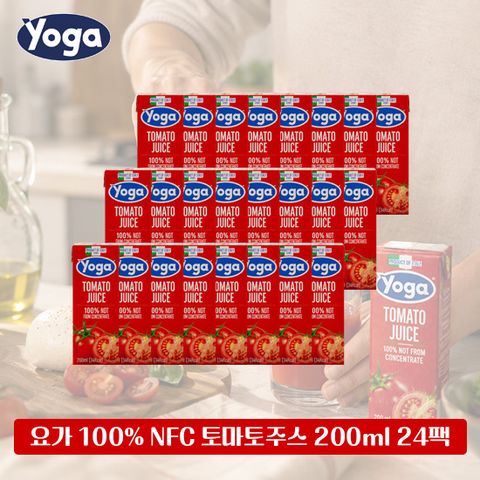[이탈리아 직수입] 동가게PICK YOGA 100% NFC 토마토주스 200ml 24팩