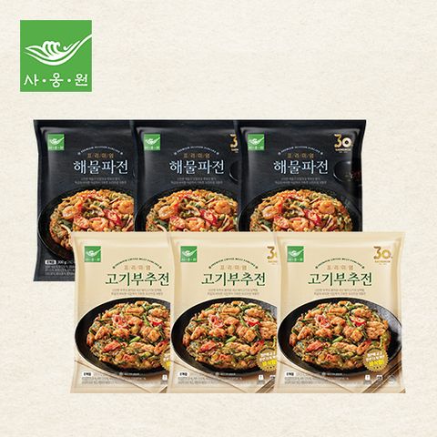 프리미엄 해물파전300g*3팩+프리미엄 고기부추전300g*3팩 총6팩