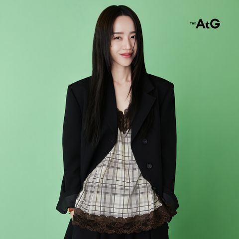 26FW 체크 레이스 뷔스티에