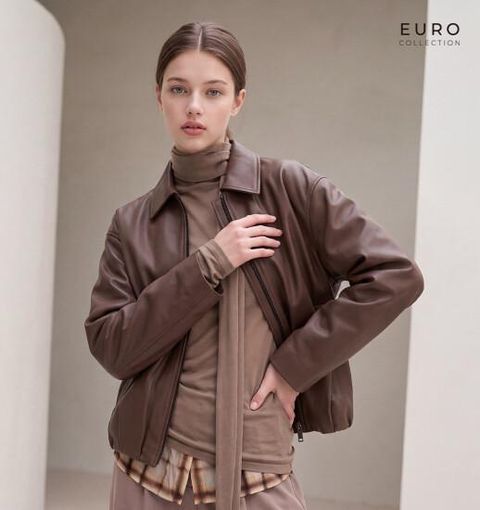 유로컬렉션 26FW 이태리산 램스킨 스탠카라 블루종 자켓