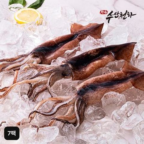 국내산 햇 손질 오징어 7팩 (미당 150~180g / 총 7마리)