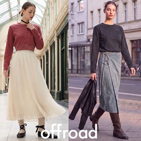 ○ 오프로드 26FW 여성 어센틱 가먼트 아플리케 티셔츠 2종