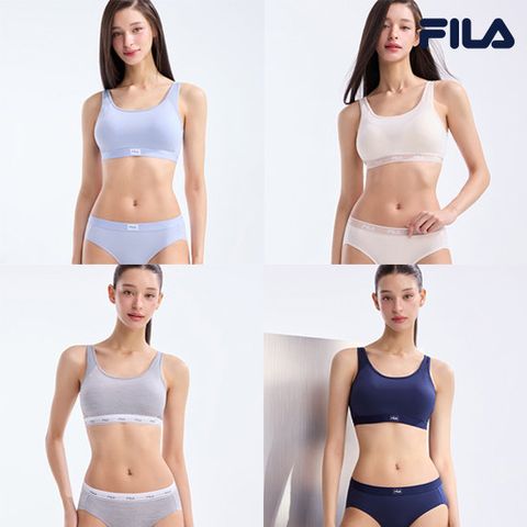 [런칭99,900]26최신상 FILA 휠라 에어리 브라탑팬티 4세트 (몰드부착/후크조절)