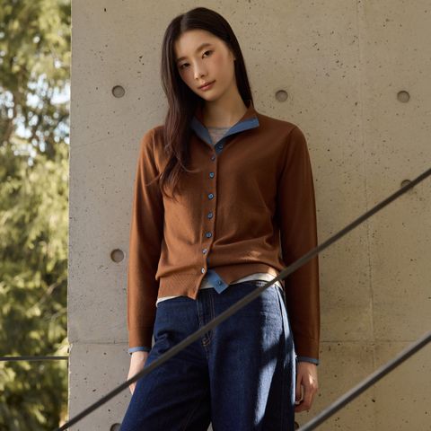 26F/W 하이넥 버튼 배색 가디건 3종