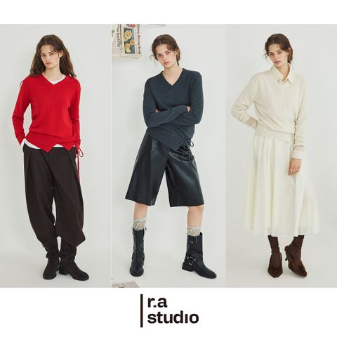 라스튜디오 26FW 여성 울블렌디드  브이넥 니트 3종