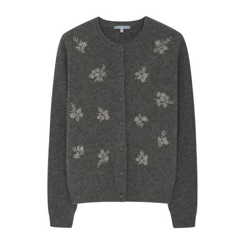 ◎[LBL X 로라애슐리] 26FW 캐시미어100 로라 가든비딩 가디건