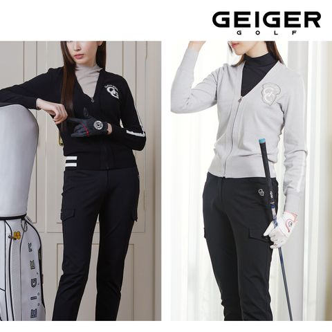 ○ [론칭가 179,000원] 가이거골프 여성 니트 집업 GG 가디건