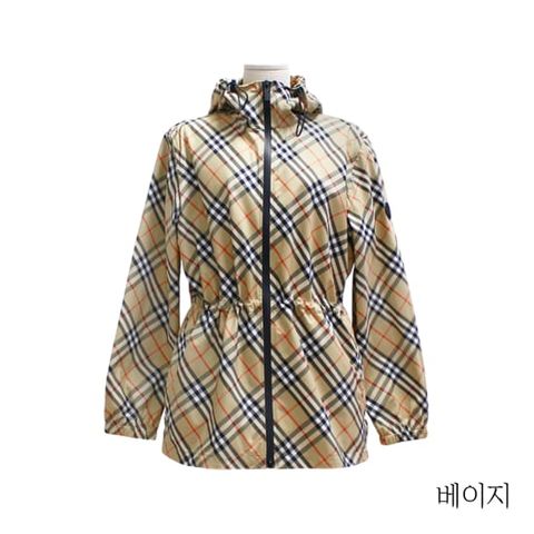 버버리 투웨이 집업 체크 윈드브레이커