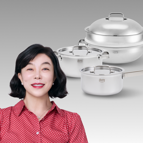 무연마제 스테인리스 통5중 냄비 3종세트 (편수 16cm+양수 20cm+파티웍 28cm)