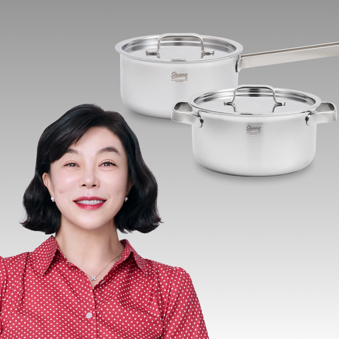무연마제 스테인리스 통5중 냄비 2종세트 (편수 16cm+양수 20cm)