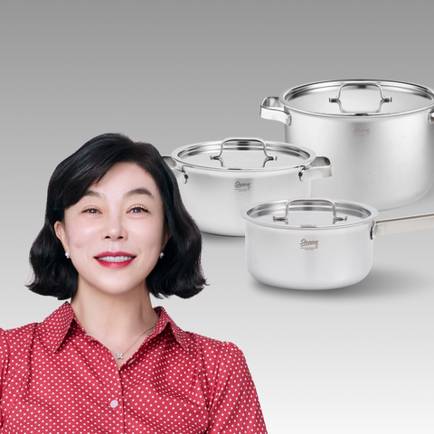 무연마제 스테인리스 통5중 냄비 3종세트 (편수 16cm+양수 20cm+곰솥H 24cm)