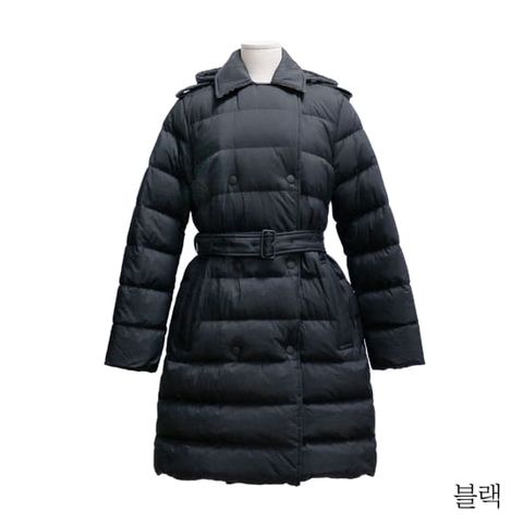 {버버리} 후드 롱 벨트 다운 패딩