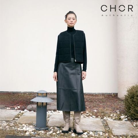 코어 어센틱 26FW 리얼 레더 스커트