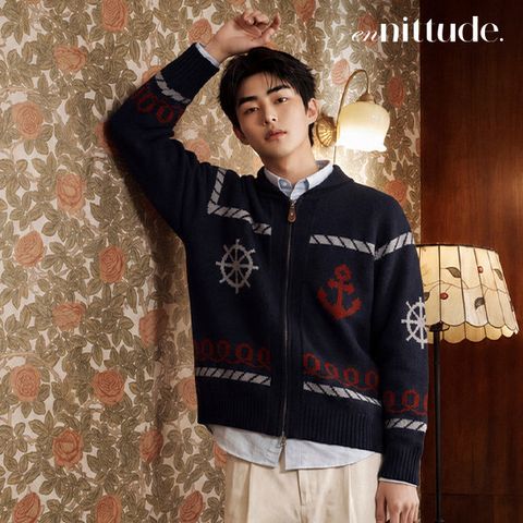 엔니튜드 26FW 울 코위찬 집업 니트 재킷 남성용