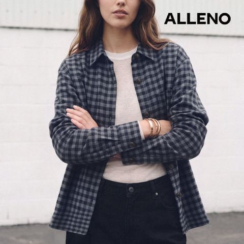 [알렌오] [ALLENO] 26FW 체크 셔츠 재킷