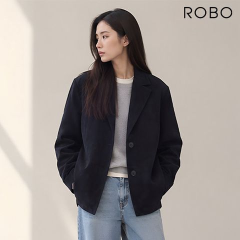 [방송중 사은품 리얼 레더벨트] 로보 26FW 스웨이드 테일러드 하프 재킷