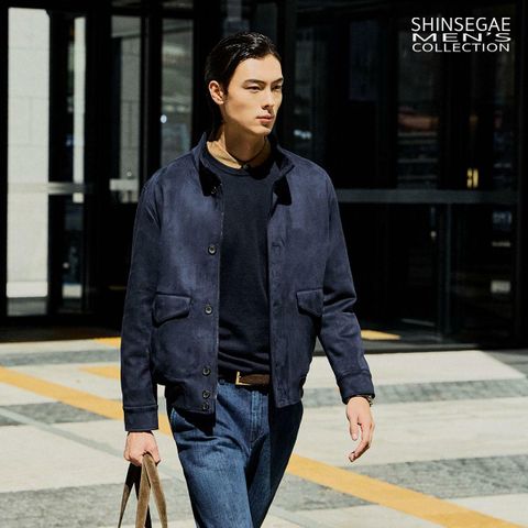 [NH카드5%할인]26FW 뉴컬러 신세계맨즈컬렉션 FAUX스웨이드 해링턴 재킷