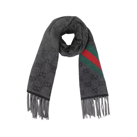 GG 패턴 웹 울 머플러 (Made in Italy) (570603)