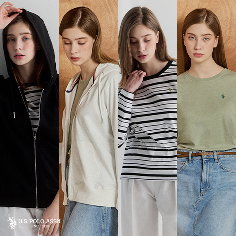 [U.S POLO ASSN.] 26SS 봄후드집업 라운드티셔츠 3종 여성