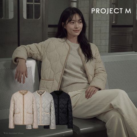 프로젝트엠 26FW 여성 숏퀼팅 집업 점퍼 1종