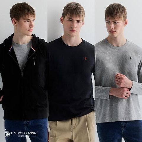 ○USPA 26FW 남성 후드집업 1종 + 긴팔티셔츠 2종